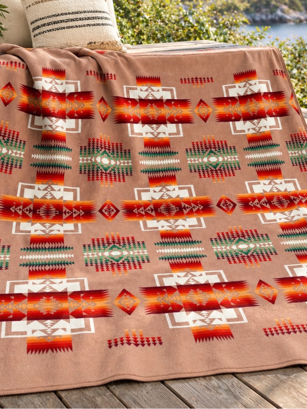 Vintage Pendleton Rare Beaver State Wool Blanket 84x84 - Queen Size